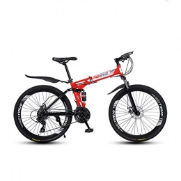 XINGXINGNS Folding Bike XINGXINGNS 26'' Folding Bicycle, 21 Speed Double Shock Absorption Soft Tail Durable high-carbon steel thickened frame Great for City Riding and Commuting