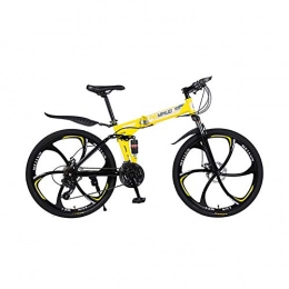 XINGXINGNS Folding Bike XINGXINGNS 26'' Folding Mountain Bicycle, 21 Speed Double Shock Absorption Soft Tail Durable high-carbon steel thickened frame Great for City Riding and Commuting