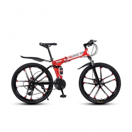 XINGXINGNS Folding Bike XINGXINGNS 26'' Folding Mountain Bike, 21 Speed Double Shock Absorption Soft Tail, Carbon steel Frame, Foldable Compact Bicycle with Anti-Skid and Wear-Resistant Tire for Adults