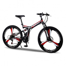 XINGXINGNS Bike XINGXINGNS 26 Inch Carbon Steel Mountain Bike, Double Disc Brake Shock Absorption Shifting Soft Tail Folding 24 Speed Bicycle with Disc Brakes and Suspension Fork, black, 24speed