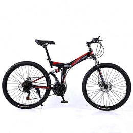 XINGXINGNS Folding Bike XINGXINGNS Folding Bike Mountain Bike, High Carbon Steel Folding Bike Mountain Bike 21 Speeds Mens MTB Bike 26 Inch Road Bicycle Bike Pedals with Disc Brakes and Suspension Fork, 24inch21speed
