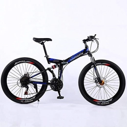 XINGXINGNS Folding Bike XINGXINGNS Folding Mountain Bike Bicycle 21 Speed 24 Inch Sports Leisure Men and Women Double Shock Absorption High Carbon Steel Double Disc Brakes Off-Road Speed Adult Bicycle, 26inch21speed