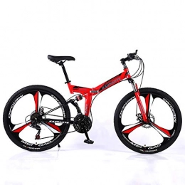 XINGXINGNS Folding Bike XINGXINGNS Outroad Mountain Bike 26in 21 Speed High Carbon Steel Shock Absorption Frame with Disc Brakes and Suspension Fork Sports Leisure Men and Women, 24inchs21speed