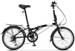 XINHUI Folding Bike XINHUI 20" Folding Bike, Adults 6 Speed Light Weight Folding Bicycle, High-Carbon Steel Frame, Folding City Bike with Rear Carry Rack, Black