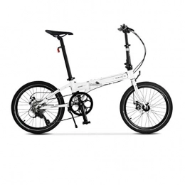 XIONGHAIZI Bike XIONGHAIZI 20 Inch Variable Speed Folding Bicycle, Ultra Light Aluminum Alloy D8 / P8 Disc Brake, Adult Men And Women Bicycle, (Color : White)