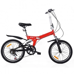 XIXIA Folding Bike XIXIA X Double Folding Bicycle Shock Absorber Disc Brakes Light Student Bicycle Ladies Bicycle 6 Speed 20 Inch