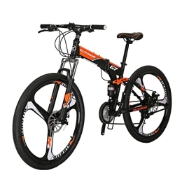 EUROBIKE  XLTL G7 Mens hardtail mountain Bike, 27.5-Inch Wheels Folding Bike, 21- Speed Disc Brakes (K-Wheel)