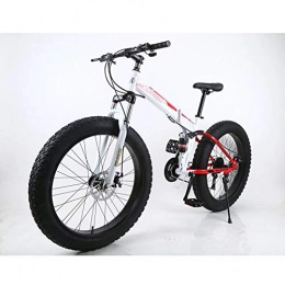 XNEQ Folding Bike XNEQ 4.0 Widened Mountain Bike with Large Tires, Foldable, Beach Snowmobile, Dual-Shock Dual Disc Brakes, Soft Tail, 26-Inch-7 / 21 / 24 / 27 / 30 Speed, 4, 21 Speed
