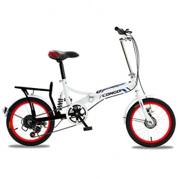 XQ Folding Bike XQ 1615URE Foldable Bicycle 16 Inch Adults Folding Bike 6-Variable Speed Ultralight Damping Men And Women Student Children's Bicycle (Color : #1)