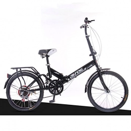 XQ Folding Bike XQ XQ-TT-612 Black 20 Inches Variable Speed Foldable Bicycle Damping Bicycle Adult Children's Bicycles Men Student Car