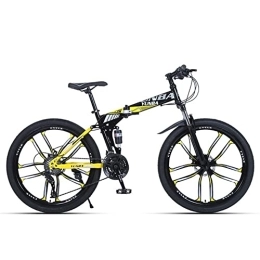 XUDAN Bike XUDAN Mountain Bike, Folding Bicycle, 24 / 26 Inch Double Disc Brakes, Sensitive Speed Change, Shock Absorption And Thicker Tires, Adult Off-Road Road Bikes, 21 / 24 / 27 / 30 Speeds