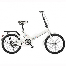 XUELIAIKEE Bike XUELIAIKEE Adult Folding Bike, Foldable Commuter Bicycle 20 Inch, Lightweight Aluminum Frame Urban Cycling City Road Bicycle With Anti-skid And Wear-resistant Tire-White 20 Inch