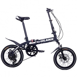 XUELIAIKEE Folding Bike XUELIAIKEE Lightweight Mini Folding Bike, Mini Bicycle Folding City Bike Adult Male Female Student Bicycle Portable 6-speed Road Bike With Disc Brake-A 16 Inch