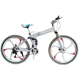 XWDQ Bike XWDQ Double Disc Brakes Double Shock Absorption Foldable One Wheel Adult Men And Women Mountain Bike(White), 27speed