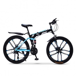 XWDQ Folding Bike XWDQ Folding Mountain Bike Bicycle 20 / 24 / 26 Inch Male And Female Students Variable Speed Double Shock Absorption Adult, 24inch, 27speed
