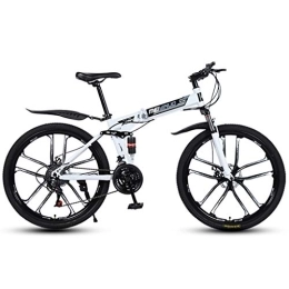XYDDC Folding Bike XYDDC 26 Inch Mountain Bikes High-carbon Steel Frame 21 / 24 / 27 Speed Portable Folding Bicycle Men's Dual Disc Brake Hardtail with Adjustable Seat