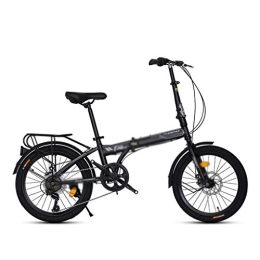 Xywh Bike Xywh Folding bicycle 20 inch adult men's and women's ultra-light portable single-speed small-wheel off-road high-carbon steel frame bicycle (Color : Black, Size : 20in)