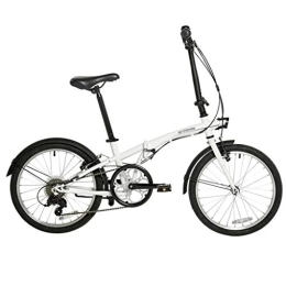 Xywh Folding Bike Xywh Portable ultralight bicycle small speed change lightweight men and women 20 inch folding bike 6 speed V brake high carbon steel frame bicycle (Color : White, Size : 20in)