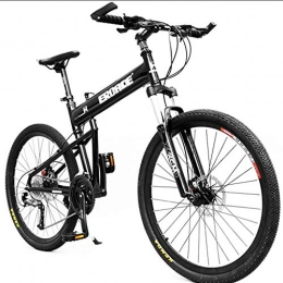 XZBYX Folding Bike XZBYX Mountain Bike Full Folding Aluminum Alloy Off-Road Racing Equipment for Male And Female Adult Students Portable 16-Inch Frame Travel Height 135~165Cm (170 * 65 * 95CM), Black