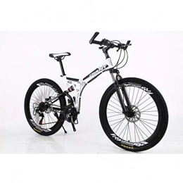 XZM Bike XZM Mountain bike variable speed mountain bike one wheel folding shock absorption bike, White, 26 * 15.5(150-165cm)