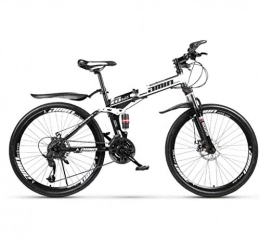 Y&XF Folding Bike Y&XF 26 inches Bikes Mountain Bike, Aluminum Folding Double Disc Brake, 21 Speed ​​(Speed ​​24, Speed ​​27), White, 21 speed