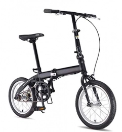 Y&XF Folding Bike Y&XF Folding City Bike, Mini Bicycles Lightweight, Classic Commuter with Adjustable Handlebar & Seat, for Unisex Adults Teens, 16 Inch Wheels, Black