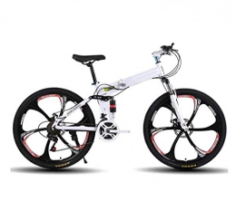 Y&XF Bike Y&XF Folding Mountain Bike 26 Inch, Mountain Bike for Adults 21 Shifter Speed Throttle, with Cutter 6 Wheel