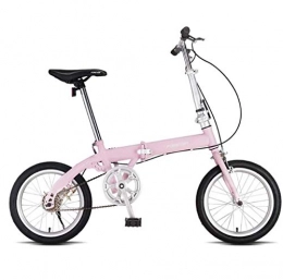 Y&XF Bike Y&XF Single Speed Folding Bike, 16" Mini Compact Bike, Mountain Bike with Pedals, Can Be Placed in The Trunk Bikes, for Adults And Teens, Pink