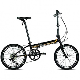 YANGMAN-L Folding Bike YANGMAN-L 20-Inch 29 lbs Light Weight Folding Bike, 8 Speed ​​City Folding Mini Compact Bicycle Urban Commuter, Black