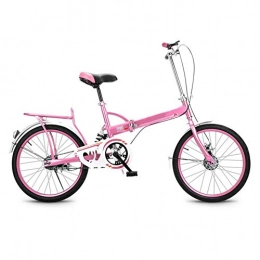 YANGMAN-L Folding Bike YANGMAN-L Folding Bike, Adult Ladies Folding Bicycle 20 Inch Wheels Multi-Functional Student Bicycle Girls Walking Bicycle, Pink
