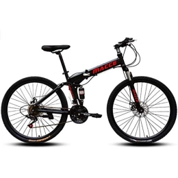 YANGSANJIN Folding Bike YANGSANJIN Folding Mountain Bike Double Disc Brakes 21 Speed Bicycle Easy To Carry Suitable for Students, Young People, Cyclists 24Inch