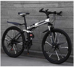 YANGSANJIN Bike YANGSANJIN Mountain Bike Folding Bikes, 26Inch 24-Speed Double Disc Brake Full Suspension Anti-Slip, Lightweight Aluminum Frame
