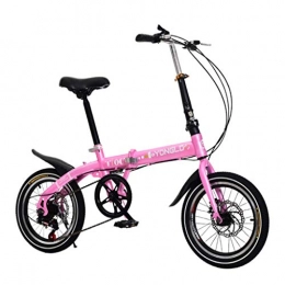 YANXIH Bike YANXIH 16" Lightweight Alloy Folding City Bike Bicycle, 6 Speed，Dual Disc Brakes (Color : T4)