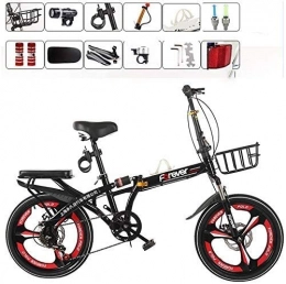 YAOJIA Bike YAOJIA Mountain bikes for adults Children's Folding Bicycle 20 Inch Variable Speed Disc Brake Wheel | Portable City Road Bike trek road bike (Color : Black)