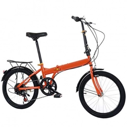 YARUMD FOOD 20 Inch Mountain Bike,High Carbon Steel Folding Outroad Bicycles, Double Disc Brake Bicycles,Foldable Frame,for Adult Mountain Bike,Orange