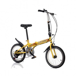YBCN Folding Bike YBCN Folding bicycle, 16 inch / 20 inch 6 speed variable speed portable shock absorption ultra light adult male and female students leisure bike, B, 20in