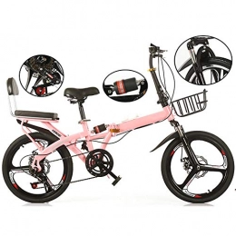 YBZX Bike YBZX 16Inches / 20 Inches Variable Speed Folding Bicycle for Men Women Ultralight Mini Portable Work Folding Bike for Student Kids Adult Bike with Basket and Frame