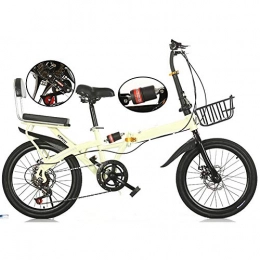 YBZX Folding Bike YBZX 16Inches / 20 Inches Variable Speed Folding Bicycle for Women Adult Mini Portable Work Folding Bike for Student Kids Men Road Bike with Basket and Frame Free Installation