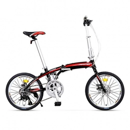 YEARLY  YEARLY Adults folding bicycles, Foldable bikes Lightweight Portable Men and women 16 speed Foldable bicycle-black 20inch