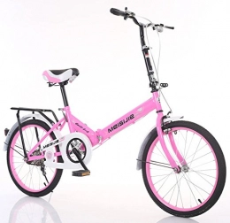 YEARLY  YEARLY Adults folding bicycles, Student folding bicycles Light portable Children's Men's Ladies Foldable bikes-pink 20inch