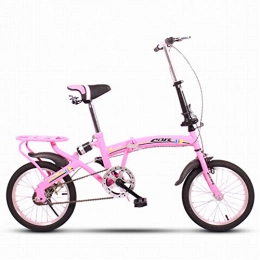 YEARLY Folding Bike YEARLY Children's foldable bikes, Student folding bicycles Lightweight Mini Small portable Shock-absorbing Male and female Foldable bikes-pink 16inch
