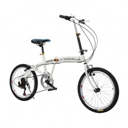 YEARLY Folding Bike YEARLY Student folding bicycles, Children's foldable bikes Folding vehicles Shimano 6 speed Men and women Adults folding bicycles Foldable bikes-White 20inch