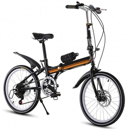 YEDENGPAO Bike YEDENGPAO Foldable Bike Aluminum 16 Inch Bike for Adults 6 Speed E-Bike, 21 Speed Steel Frame Dual Suspension Folding Bike, Black
