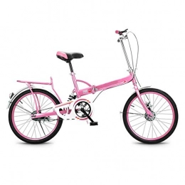 YEDENGPAO Folding Bike YEDENGPAO Folding Bicycle, Adult Women's Men's 20-Inch Variable Speed Adult Student Ultra Light Portable Bicycle, Adult Mountain Bike 7 Speed Mountain Bike Bicycle, Pink