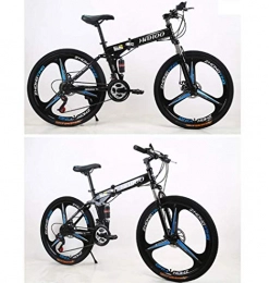 YFJL Folding Mountain Bike Bicycle 20-26 Inch Male And Female Student Variable Speed Double Disc Brake Adult Bicycle Integrated Wheel,C,26 inches
