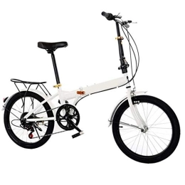 YGTMV Bike YGTMV 20 Inch Mountain Bike, High Carbon Steel Folding Outroad Bicycles, Double Disc Brake Bicycles, Foldable Frame, for Adult Mountain Bike, White