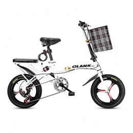 YHNMK Folding Bike YHNMK 16 Inch Folding Bicycle, Shock-absorbing Variable 6 Speed Folding City Bicycle Bike, Small Portable Bicycle, Male and Female Foldable Bikes