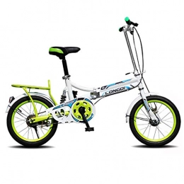 YHNMK Bike YHNMK Folding Bike 16 Inch 6 Gears, Student Folding Bicycles High Carbon Steel Frame Center Shock Absorber, Male and Female Foldable Bikes