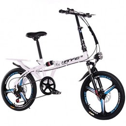 YHNMK Folding Bike YHNMK Folding Bike 20", Shock-absorbing Variable 6 Speed With LED Lighting and Double Disc Brake Bike, Adult Student Small Portable Folding Bicycle