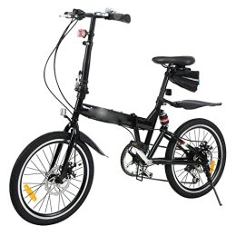 YHX Folding Bike YHX 20" Lightweight Alloy Folding City Bike Bicycle, Compact Folding Commuter Bicycle